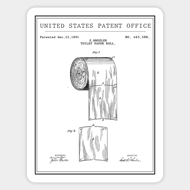 Kopie von United States Office Patent - Toilet Paper Roll Sticker by Quentin1984